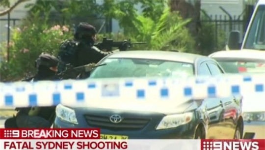 Cảnh sát được điều động đến hiện trường. Ảnh: 9 News