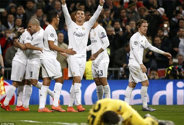 Real Madrid, AS roma, vòng 1/8 champions league, real vs roma, ronaldo, tứ kết, real vào tứ kết Chú thích ảnh: