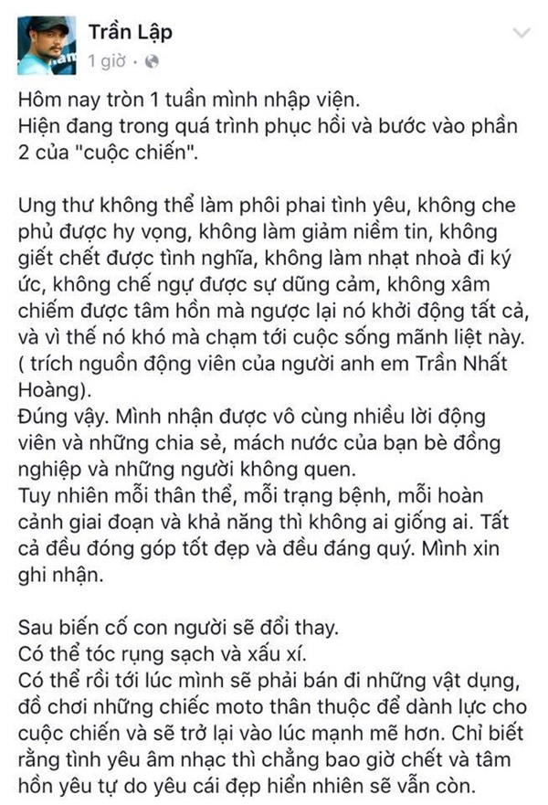 Rocker Trần Lập đã trải qua 5 tháng chống chọi ung thư đầy lạc quan và ý nghĩa! - Ảnh 9.