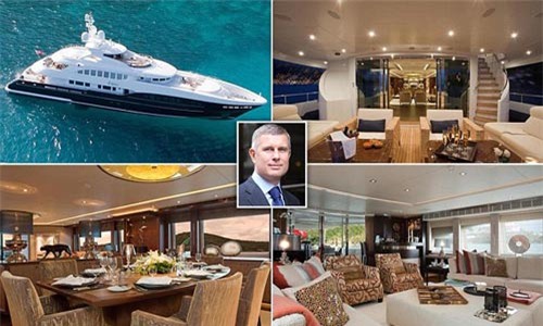 Tỉ phú Kirill Pisarev đã bán chiếc siêu du thuyền dài 47 m với lý do nó… không đủ lớn cho gia đình ông gồm 6 thành viên Ảnh: DAILY MAIL