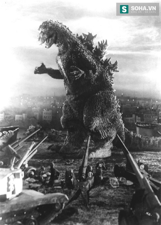 
Hình ảnh quái vật Godzilla trên phim.

