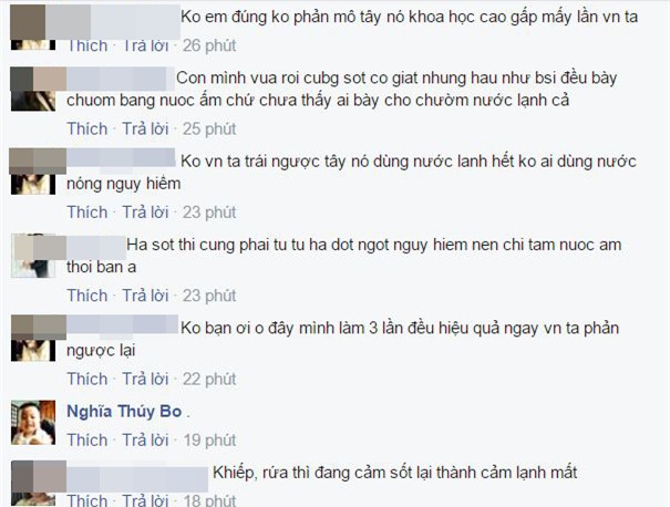 Có nhiều bà mẹ không đồng tình với cách hạ sốt này.