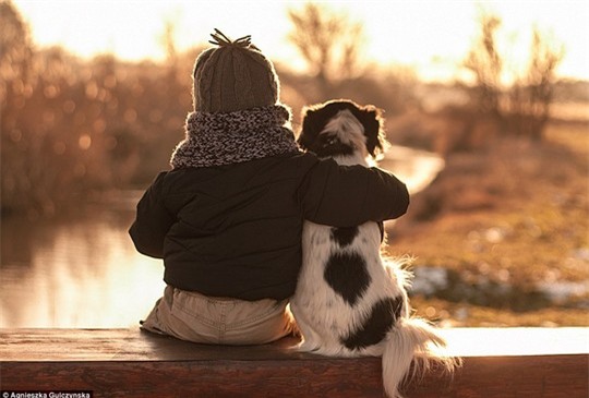 Sốt những bức ảnh siêu dễ thương giữa bé và chó