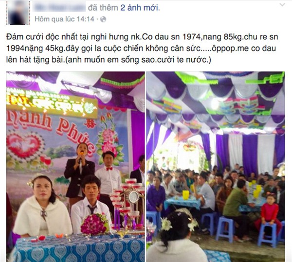 Thông tin và hình ảnh về đám cưới của cặp đôi chênh lệch này đã ngay lập tức thu hút mọi sự chú ý của dân mạng. (Nguồn ảnh: Beatvn)