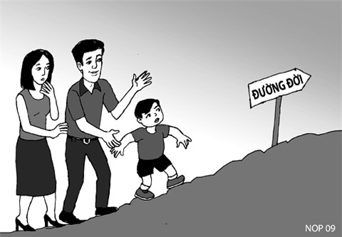 Điều gì đang chờ đợi những đứa trẻ ở phía trước? Tranh của họa sĩ Nop