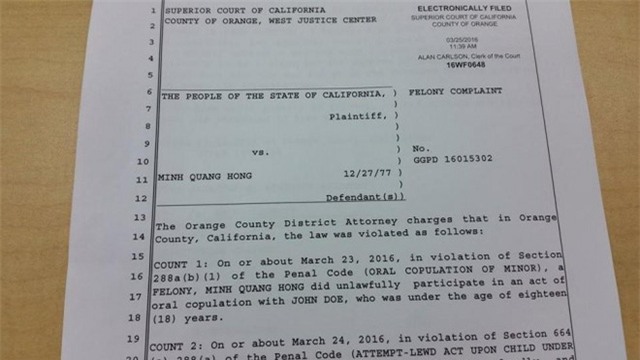 Thông cáo chính thức của Văn phòng Ủy viên công tố Quận.