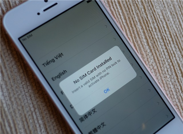 Máy chưa gắn SIM để kích hoạt bảo hành