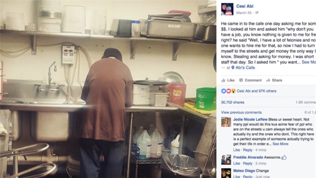 Chia sẻ của Abigail trên mạng xã hội Facebook.