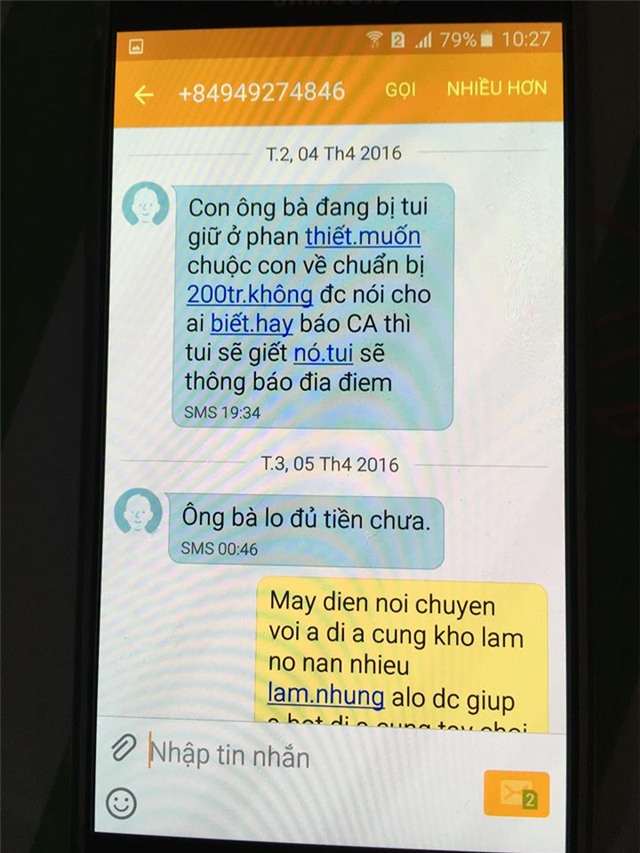 bắt cóc, tống tiền, Bình Thuận, học sinh