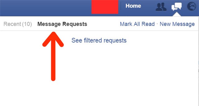
Đối với người dùng Facebook trên PC, laptop, chúng ta có thể đơn giản hơn là nhấn vào biểu tượng Message, sau đó lựa chọn tab Message Requests như hình trên. Tại đây, chúng ta chỉ cần nhấn tiếp vào See filtered requests là có thể thấy được các tin nhắn bị làm ẩn đi.
