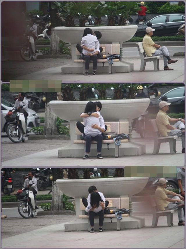  Hình ảnh cặp đôi vô tư thể hiện tình yêu nơi công cộng khiến nhiều người xấu hổ. (Nguồn ảnh: Beatvn) 