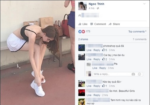 Đôi tay dài quá mức của nữ diễn viên “Vòng eo 56″ đã bị dân mạng phát hiện