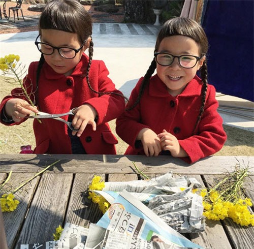 cap sinh doi co mai toc “xau la” tro thanh sao nhi o nhat - 9