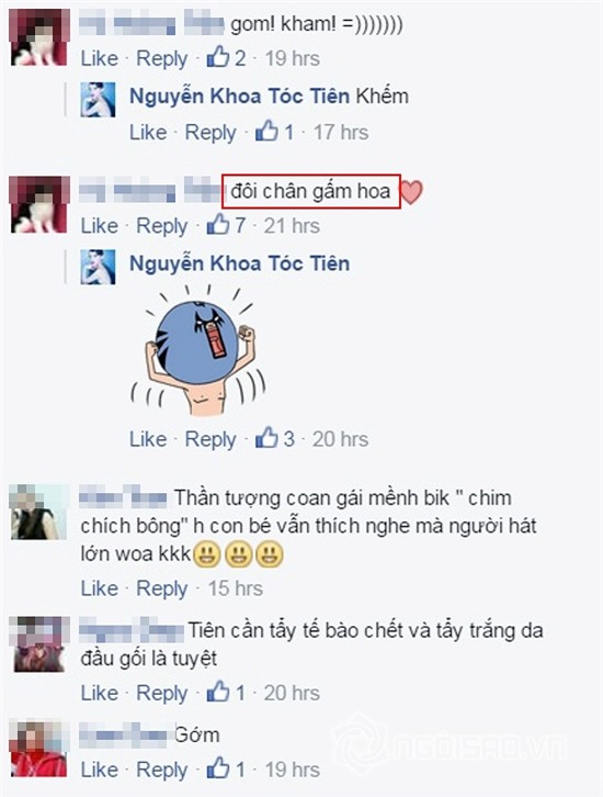 Tóc Tiên bị chê 'chân ghẻ' và hoa gấm 4