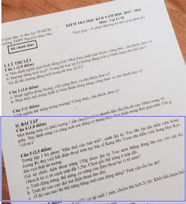 Thần tượng ồ ạt vào đề thi gây sốt dân mạng