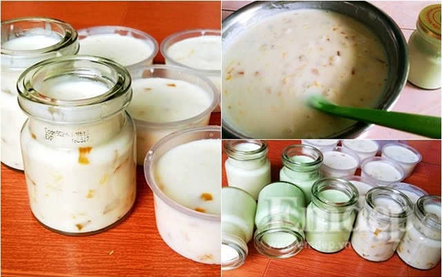 cách làm sữa chua, sữa chua hoa quả, món ngon, món ăn vặt