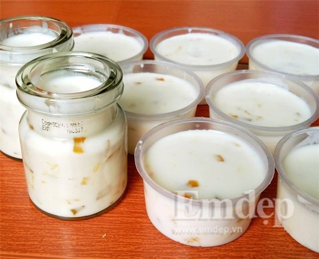 cách làm sữa chua, sữa chua hoa quả, món ngon, món ăn vặt