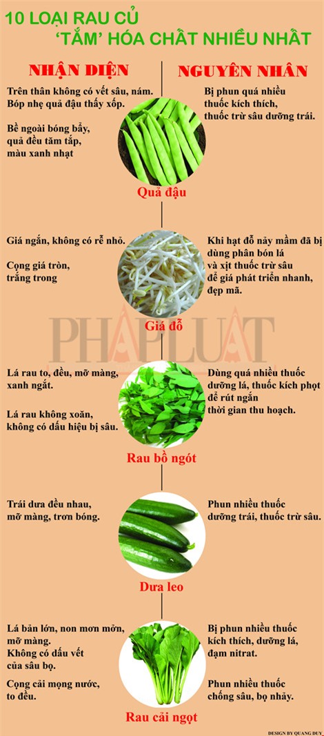 rau củ tắm hóa chất, rau củ, hóa chất, thuốc sâu, rau ngót, giá đỗ, ngộ độc