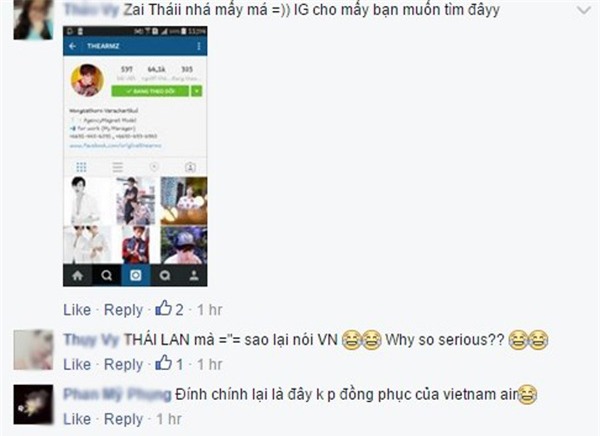 Cư dân mạng cho biết đây là một chàng trai người Thái Lan