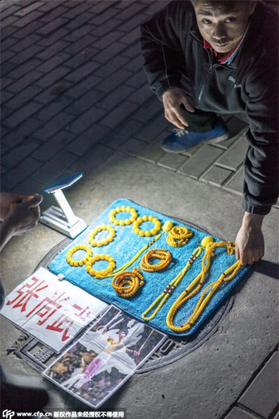 Quầy hàng của Thượng Vũ.