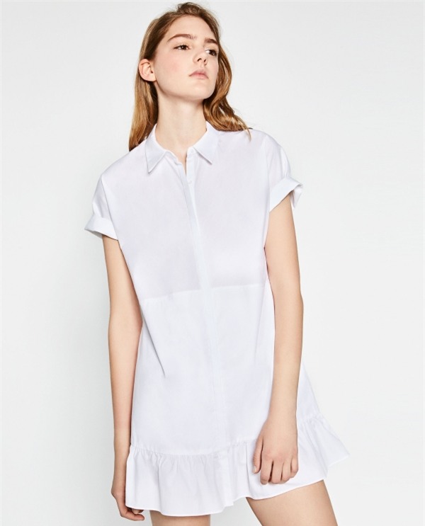 SHIRT DRESS WITH FRILL
