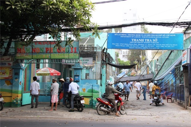 sập cần cẩu, quận 10, phụ huynh, trường mầm non