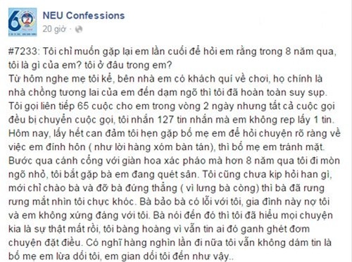 Confession thu hút hàng nghìn lượt thích và chia sẻ của cộng đồng mạng
