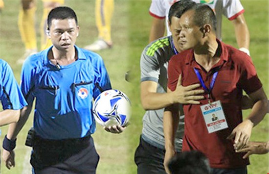 Hà Anh Chiến, Trọng tài , SLNA, v.league, thanh hoám tiêu cực trọng tài