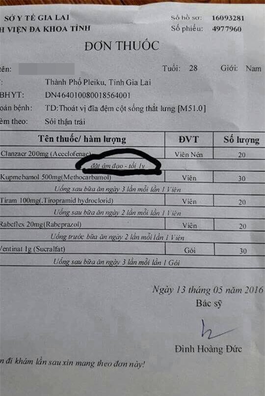 thoát vị, đĩa đệm, gia lai, âm đạo, bác sĩ, khám nhầm, kỷ luật, sở y tế