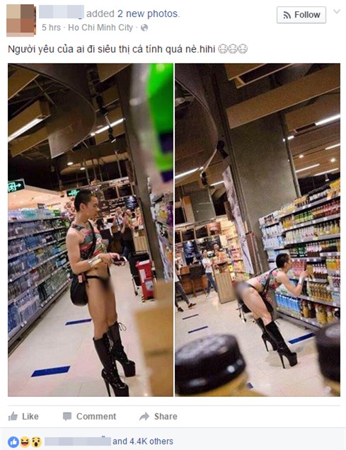 Sự thực về chàng trai ăn mặc sexy đi siêu thị đang gây náo loạn cộng đồng mạng Việt Nam - Ảnh 1.