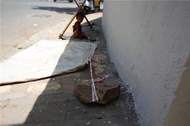 công nhân xây dựng, công trường, điểm trông trẻ, lều tạm bợ