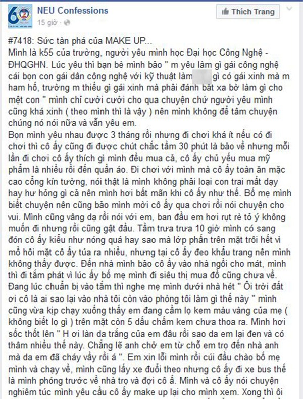 Bất ngờ nhìn thấy mặt mộc của bạn gái mê trang điểm, chàng trai hốt hoảng chạy làng - Ảnh 1.