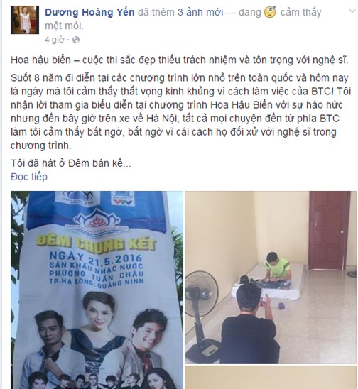 Dương Hoàng Yến tố BTC Hoa hậu Biển thiếu tôn trọng - Ảnh 1.