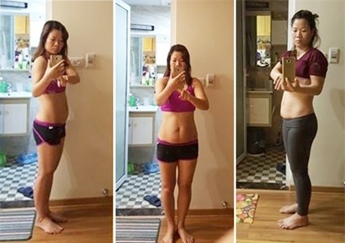 me 8x leo 19 tang cau thang, giam 13cm vong eo mot thang - 2