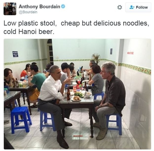 Barack Obama, Anthony Bourdain, đầu bếp, bún chả, Tổng thống Mỹ ăn bún chả, Barack Obama ăn bún chả, Barack Obama đến Việt Nam, Nguyễn Thanh Việt, Cảm tình viên, Pulitzer, The Sympathizer