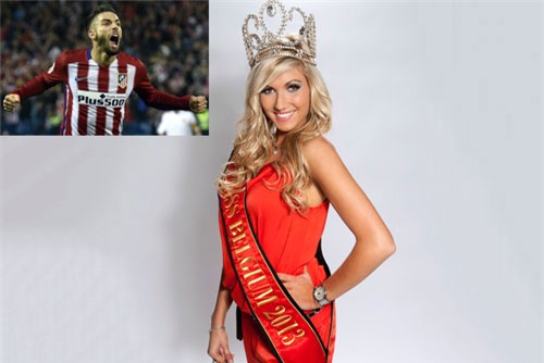 can canh ve dep ban gai hoa hau cua “sao” atletico madrid hinh anh 1