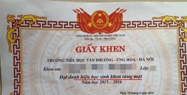 Giấy khen, giấy khen lạ, giáo viên, thu hồi giấy khen