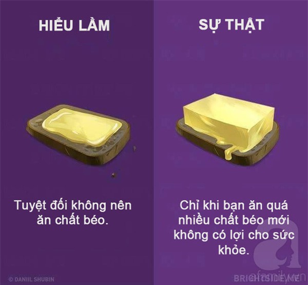 hiểu lầm về ăn uống lành mạnh