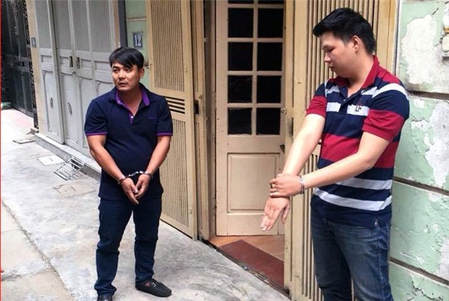 Hai đối tượng Trần Nhựt Nhân (áo đen) và Nguyễn Phương Nam.