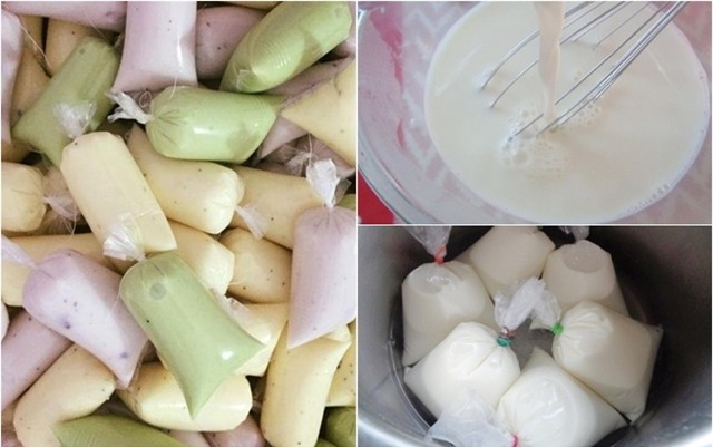 Làm sữa chua túi thơm mịn bé nào cũng thích