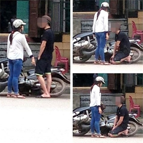 Cô gái ngồi trên xe, chàng trai quỳ sụp xuống xin lỗi - Ảnh 4.