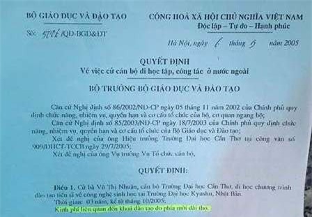 Văn bản của Bộ GD&ĐT nêu rõ kinh phí liên quan đến khóa đào tạo do phía mời đài thọ.