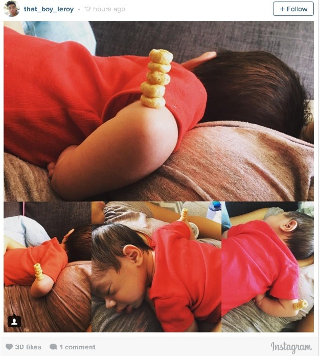 các ông bố, thách thức, xếp bánh, CheerioChallenge,