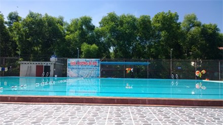 Hồ bơi nơi xảy ra tai nạn đau lòng.