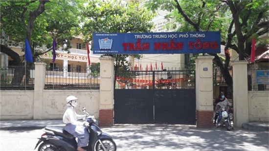 Trường THPT Trần Nhân Tông nơi bà Hà làm việc. Ảnh TG
