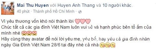 Sao Việt đồng loạt nói lời yêu thương trong ngày Gia đình Việt Nam-16