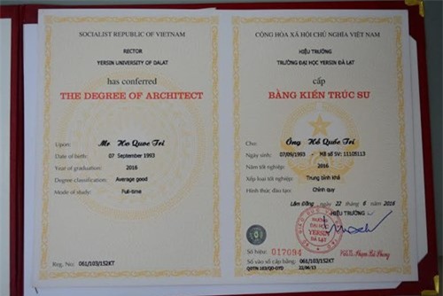 bằng tốt nghiệp, thông tin lạ, Trường Đại học Yersin Đà Lạt