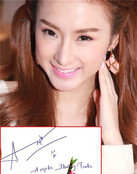 Nữ diễn viên Angela Phương Trinh sở hữu chữ kí mang hơi hướng nghệ sĩ vàkhá giống với nghệ danh. Chữ A được cô thể hiện như một ngôi sao năm cánh. - Tin sao Viet - Tin tuc sao Viet - Scandal sao Viet - Tin tuc cua Sao - Tin cua Sao
