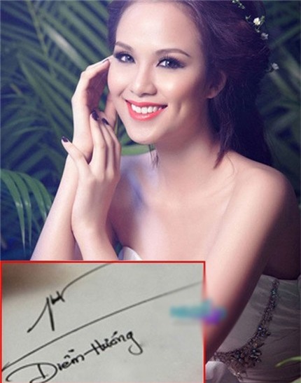 Hoa hậu Diễm Hương lại sở hữu chữ kíđơn giản đến mức quá ngắn gọn. - Tin sao Viet - Tin tuc sao Viet - Scandal sao Viet - Tin tuc cua Sao - Tin cua Sao