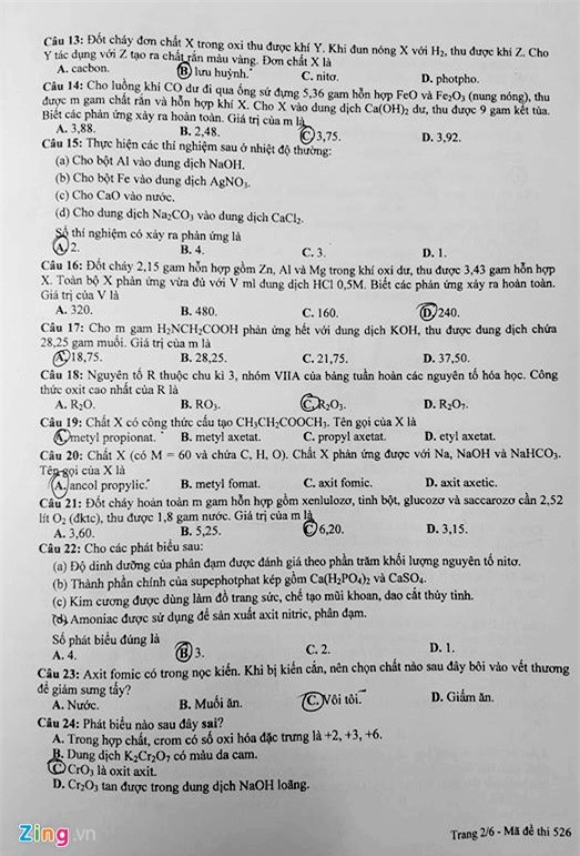 Bai giai, de thi mon Hoa hoc THPT quoc gia 2016 hinh anh 3